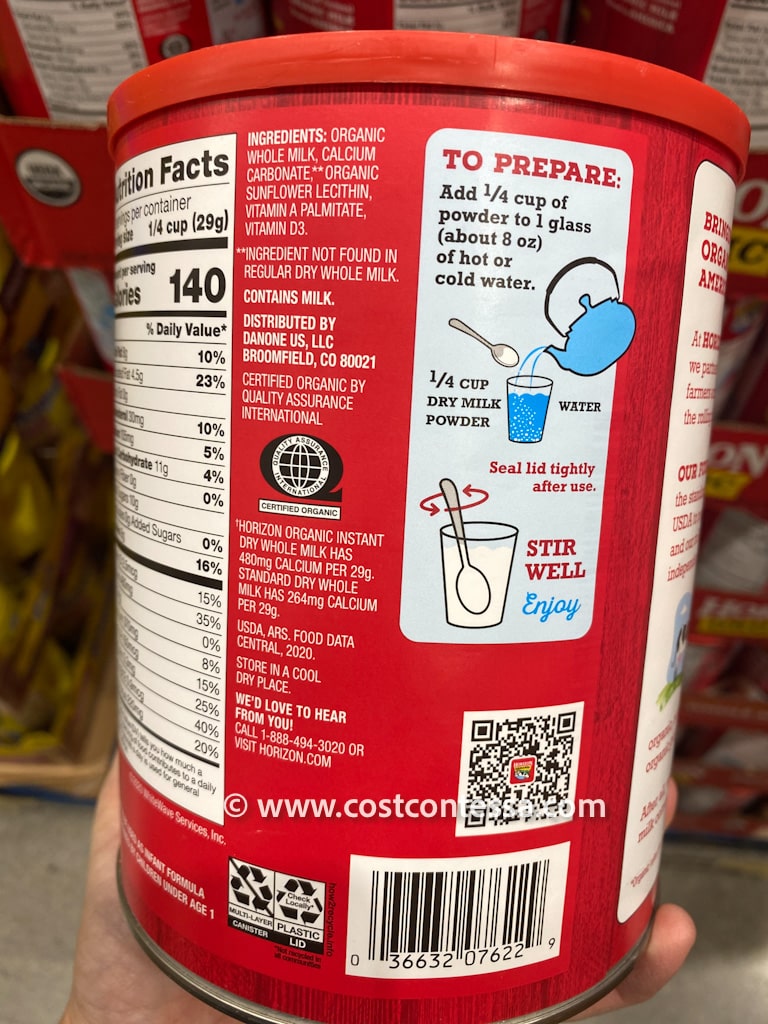 Horizon Organic Powered Milk at Costco - Preparation Instructions