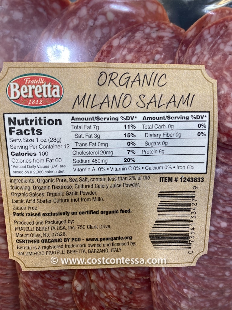 0 Carbs Beretta Uncured Organic Salami at Costco - CostContessa