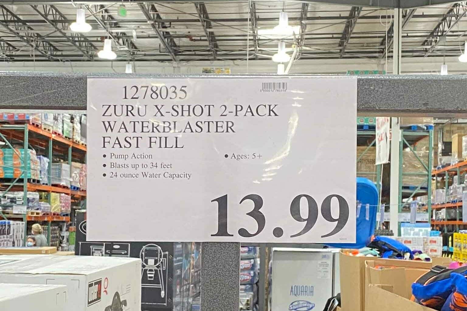 Zuru X-Shot 2-Pack Waterblaster Fast Fill Costco Water Guns $13.99