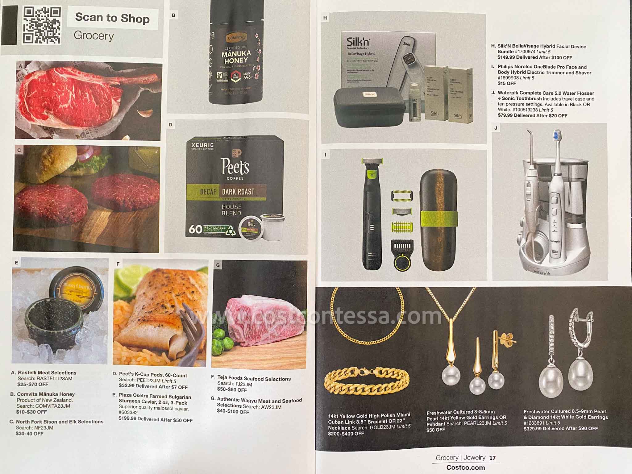 Costco Online Savings Deals - Frozen Meat, Caviar, Teja Foods, Wagyu Meat Sale, Waterpik, Philips Norelco, Silk'n