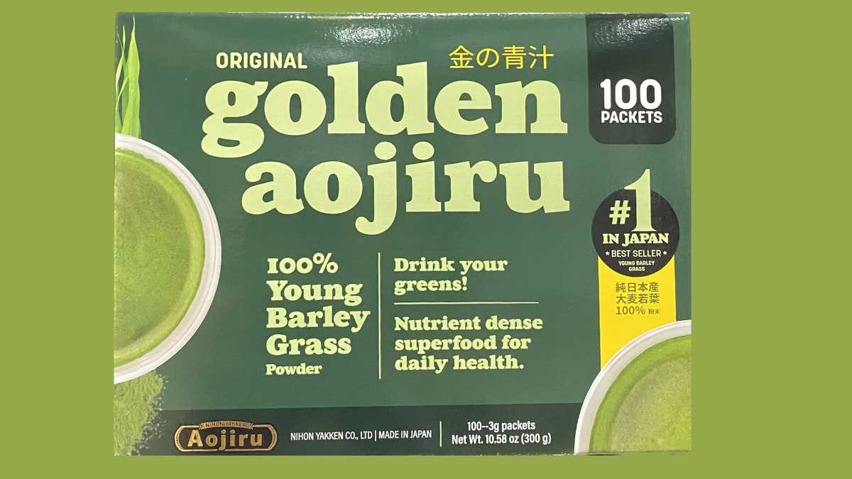 Golden Aojiru 100% Young Barley Grass 1 Golden Aojiru Barley Grass Packets at Costco