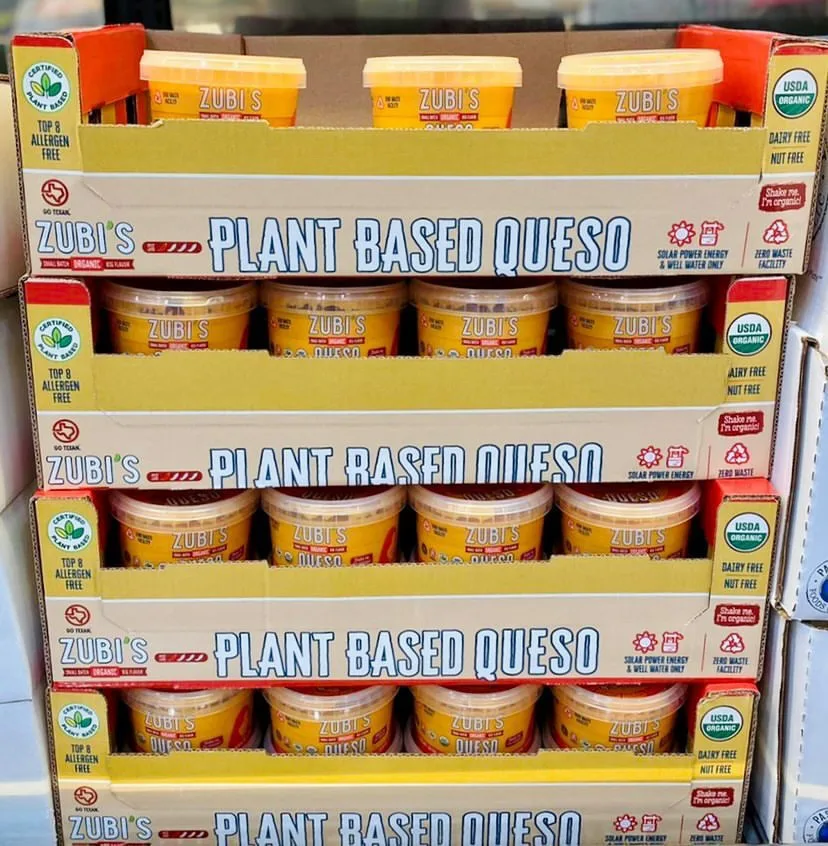 Zubis vegan queso at Costco in Texas