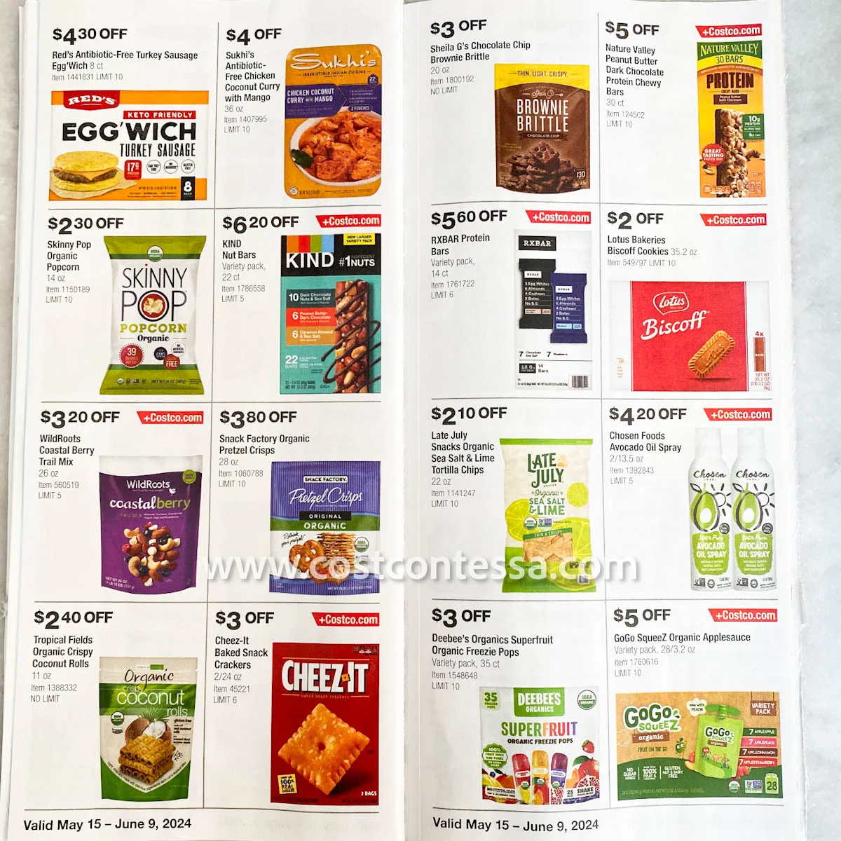 Costco Food and Snack Coupon Offers May 2024 - June 2024