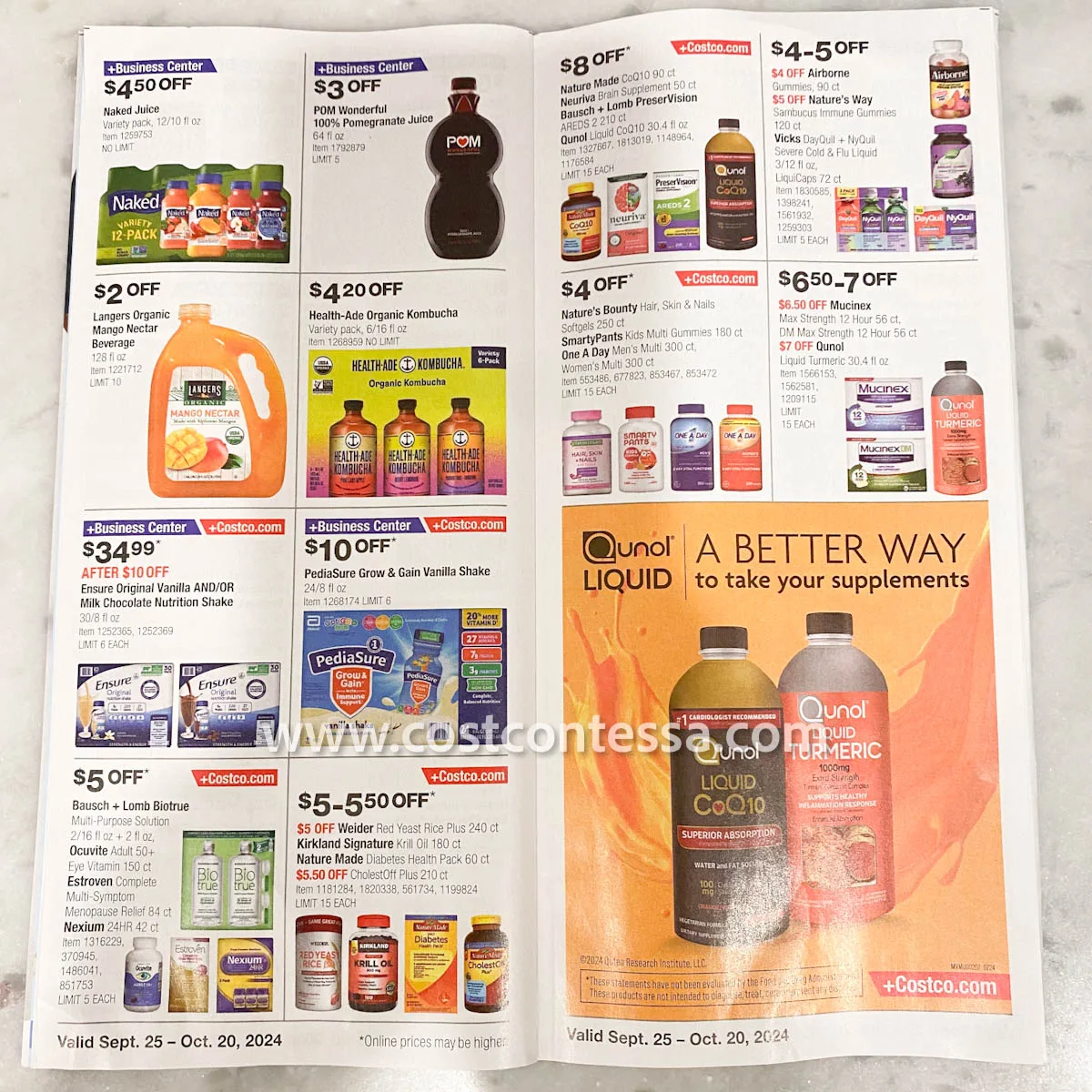 Costco Coupon Deals October 2024 - Drinks, Health & Wellness Offers